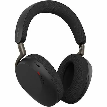 Front. Jabra - Jabra Evolve3 85 Headset - Stereo - Mini-phone (3.5mm) - Wired/Wireless - Bluetooth - 98.4 ft - 35 Ohm - 20 Hz to 20 kHz - Black.