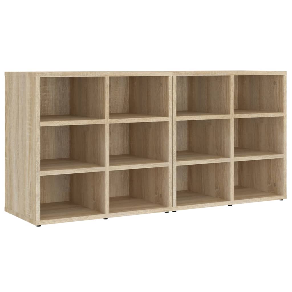 Alt View 1. Boyel Living - Sonoma Oak Shoe Cabinet Set of 2 Engineered Wood 12 Compartments Modern Simple Design - Brown.