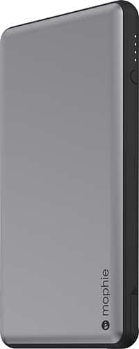 mophie - Powerstation Plus 12,000 mAh Portable Charger for Most USB-Enabled Devices - Space gray - Larger Front
