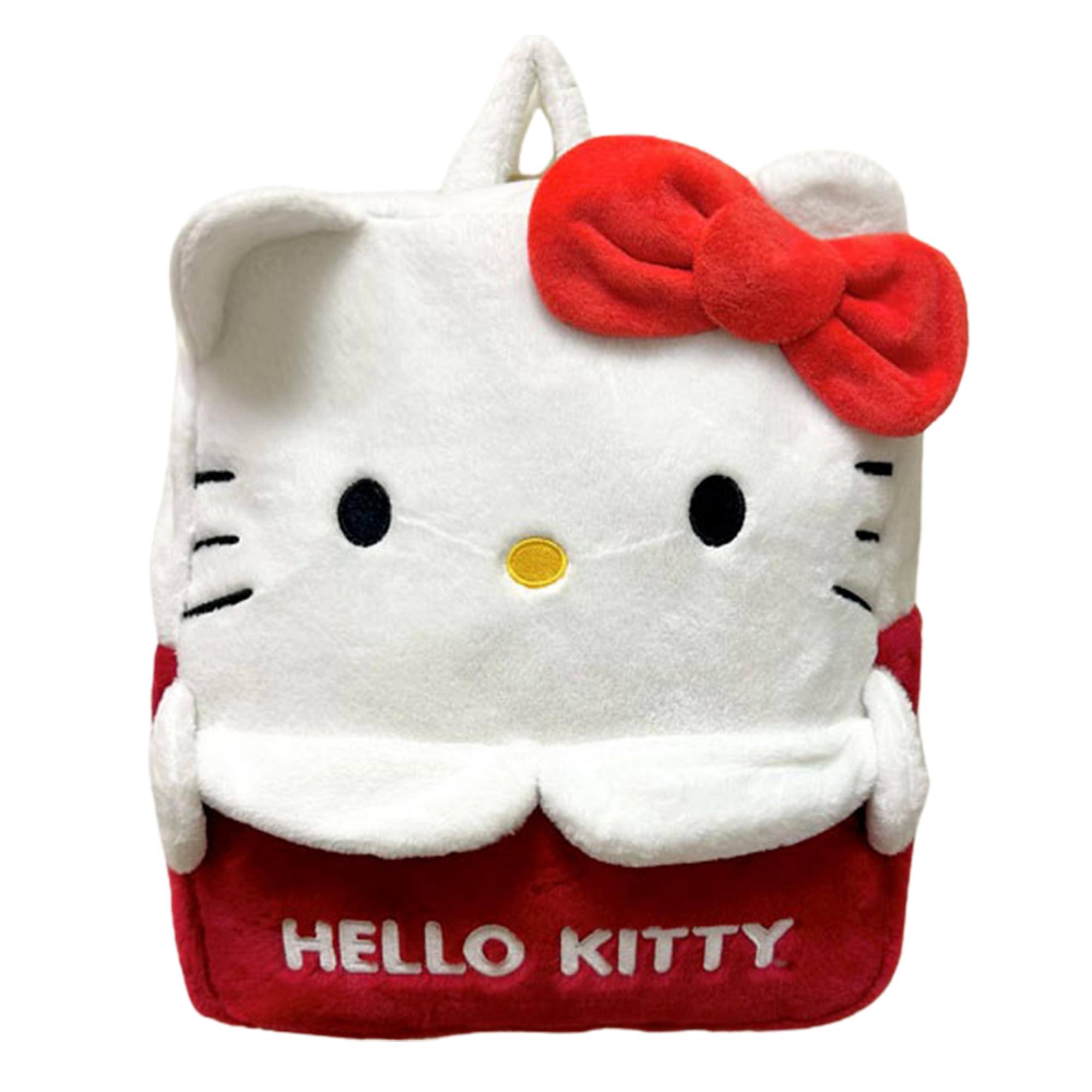 Sanrio Hello Kitty 16 Inch Embroidered Plush Backpack - Red/White