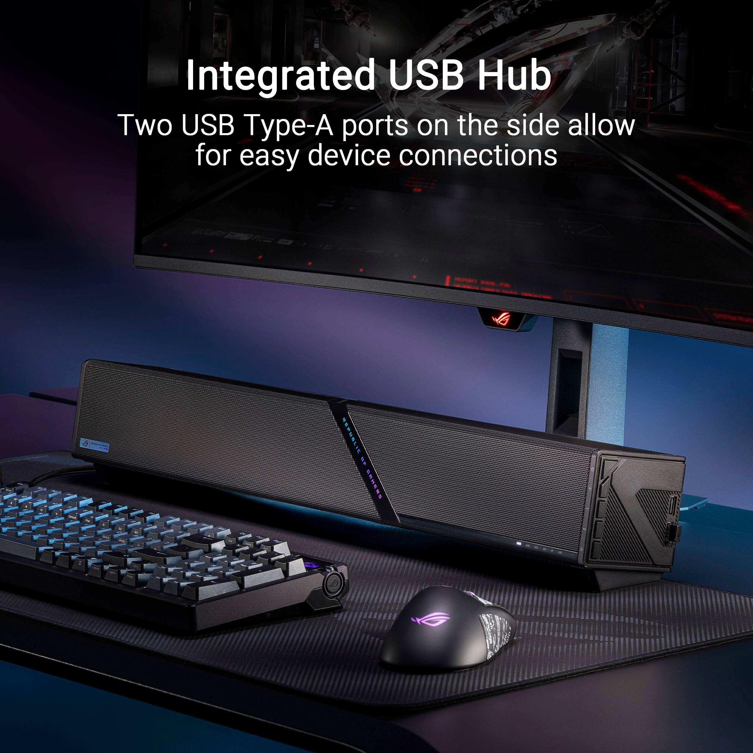 Integrated USB Hub  
Two USB Type-A ports on the side allow for easy device connections