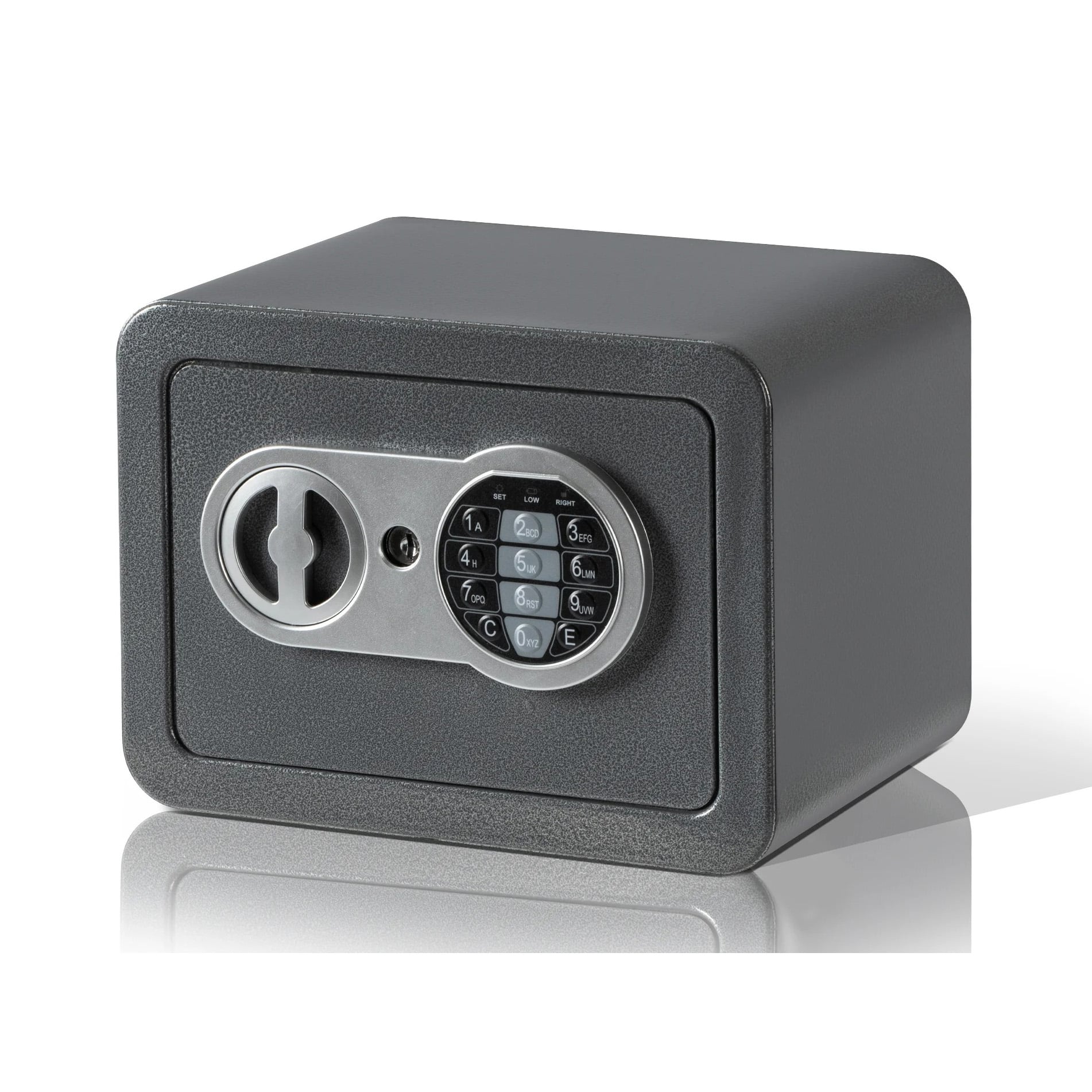 Locksworth - 0.25 Cubic Feet Electronic Digital Safe Box, Steel Money Safe Box for Home with Fireproof Money Bag for Cash - Gray