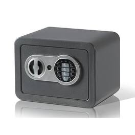 Locksworth - 0.25 Cubic Feet Electronic Digital Safe Box, Steel Money Safe Box for Home with Fireproof Money Bag for Cash - Gray