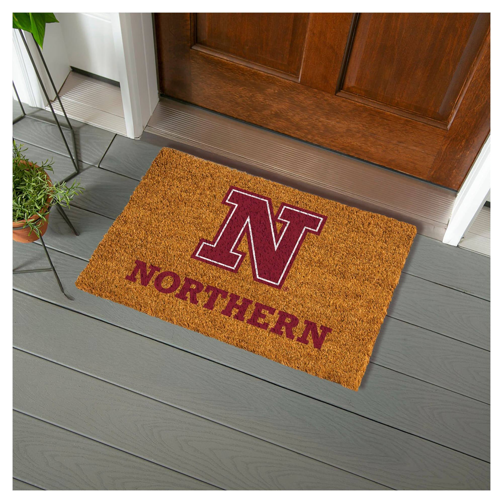 Alt View 1. Evergreen Enterprises - Northern State University Wolves 28" x 16" Team Logo Outdoor Coir Mat - Multicolor.