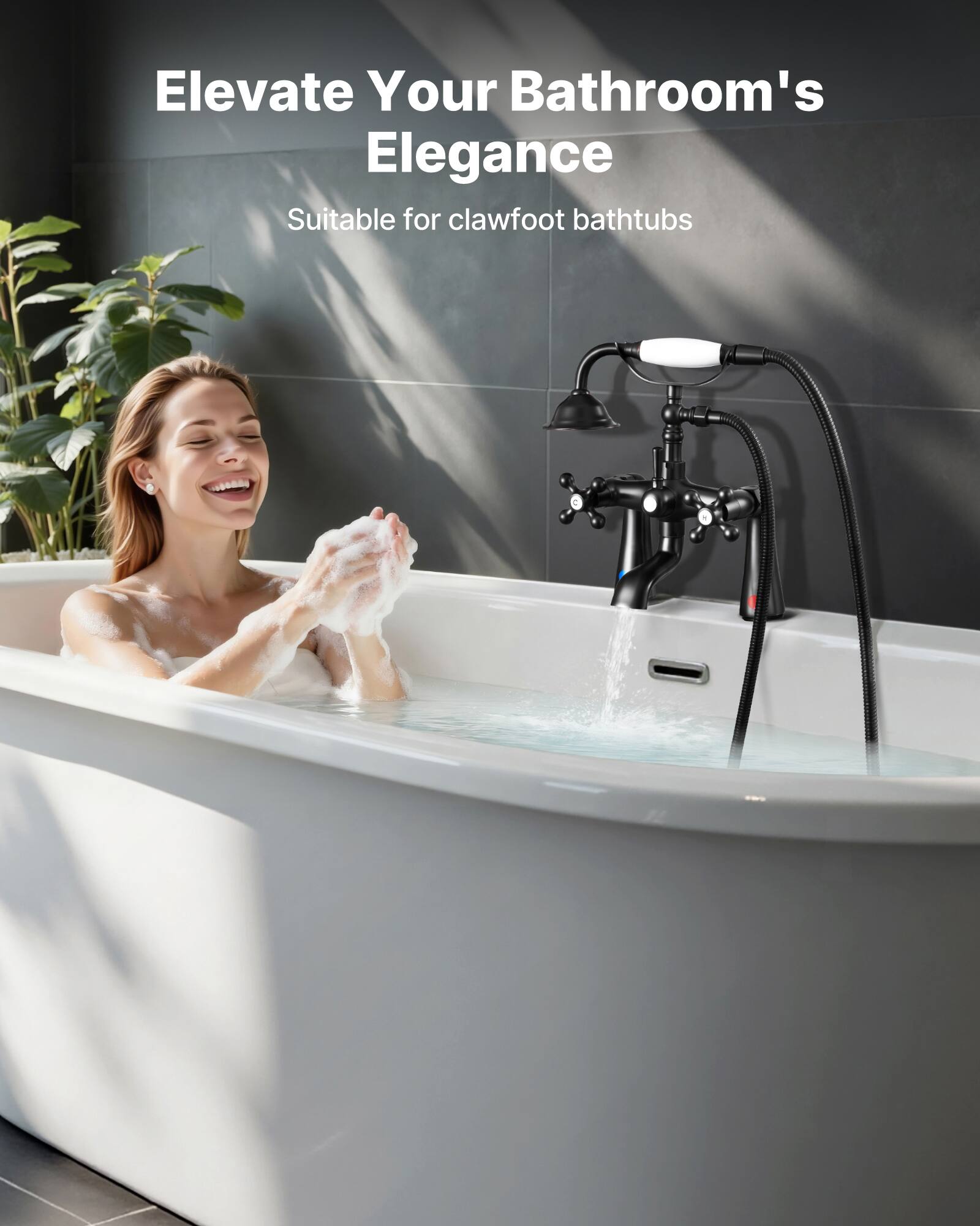 Elevate Your Bathroom's Elegance  
Suitable for clawfoot bathtubs