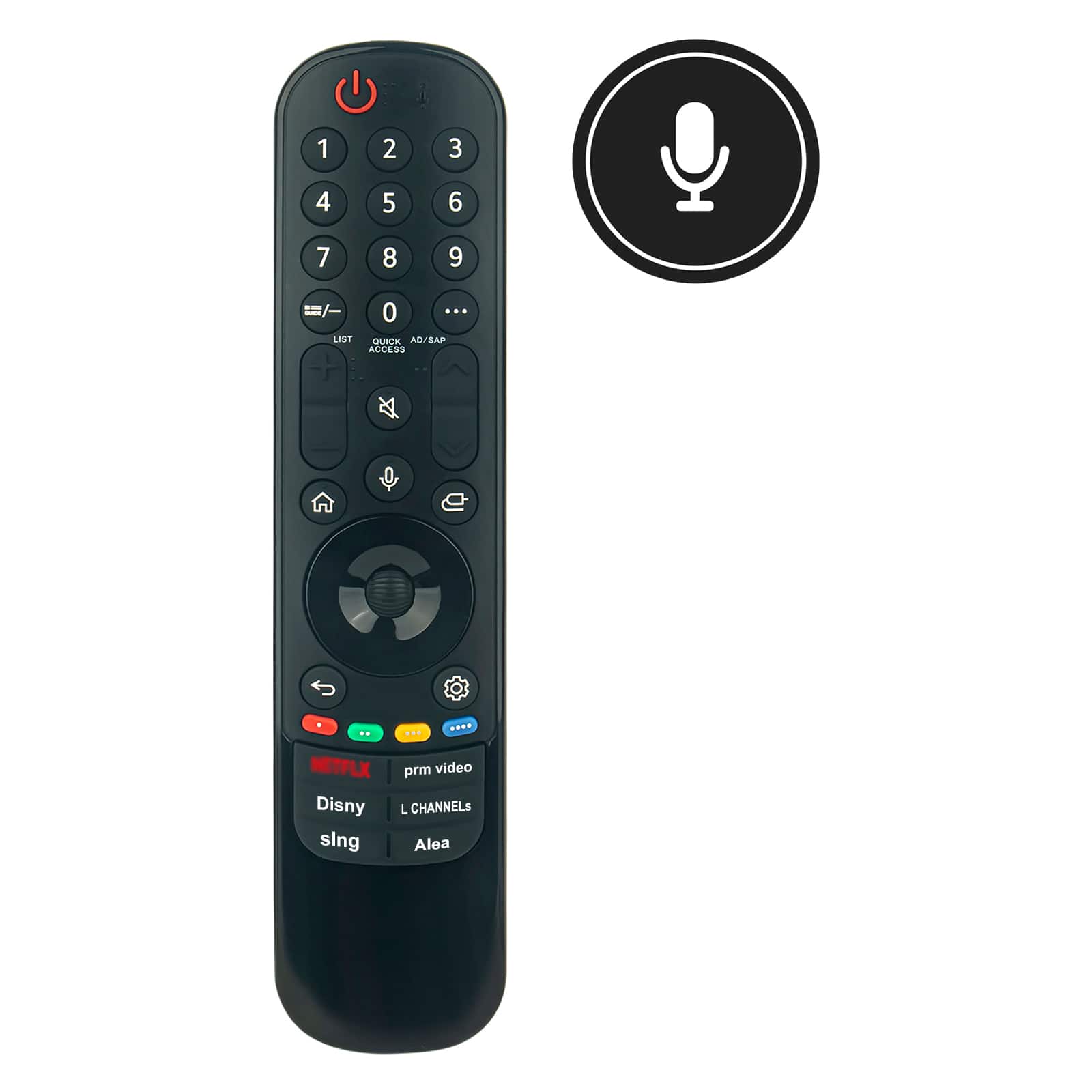 1 2 3 4 5 6 7 8 9 0 ... LIST QUICK AD/SAP ACCESS ... NETFLIX prm video Disney L CHANNELS sling Alea