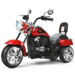 Gymax - 6V Kids Ride On Chopper Motorcycle 3 Wheel Trike with Headlight - Red