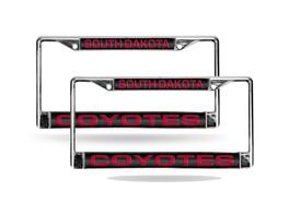 Rico Industries - South Dakota Coyotes Chrome Metal Laser Cut License Plate Frame - Set of Two - Multi