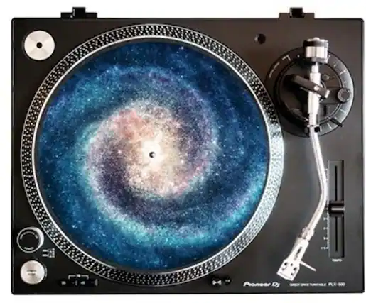 Front. PopMarket - Spinning Galaxy - Graphic Turntable Slip Mat - VINYL ACCESSORIES - Multicolor.