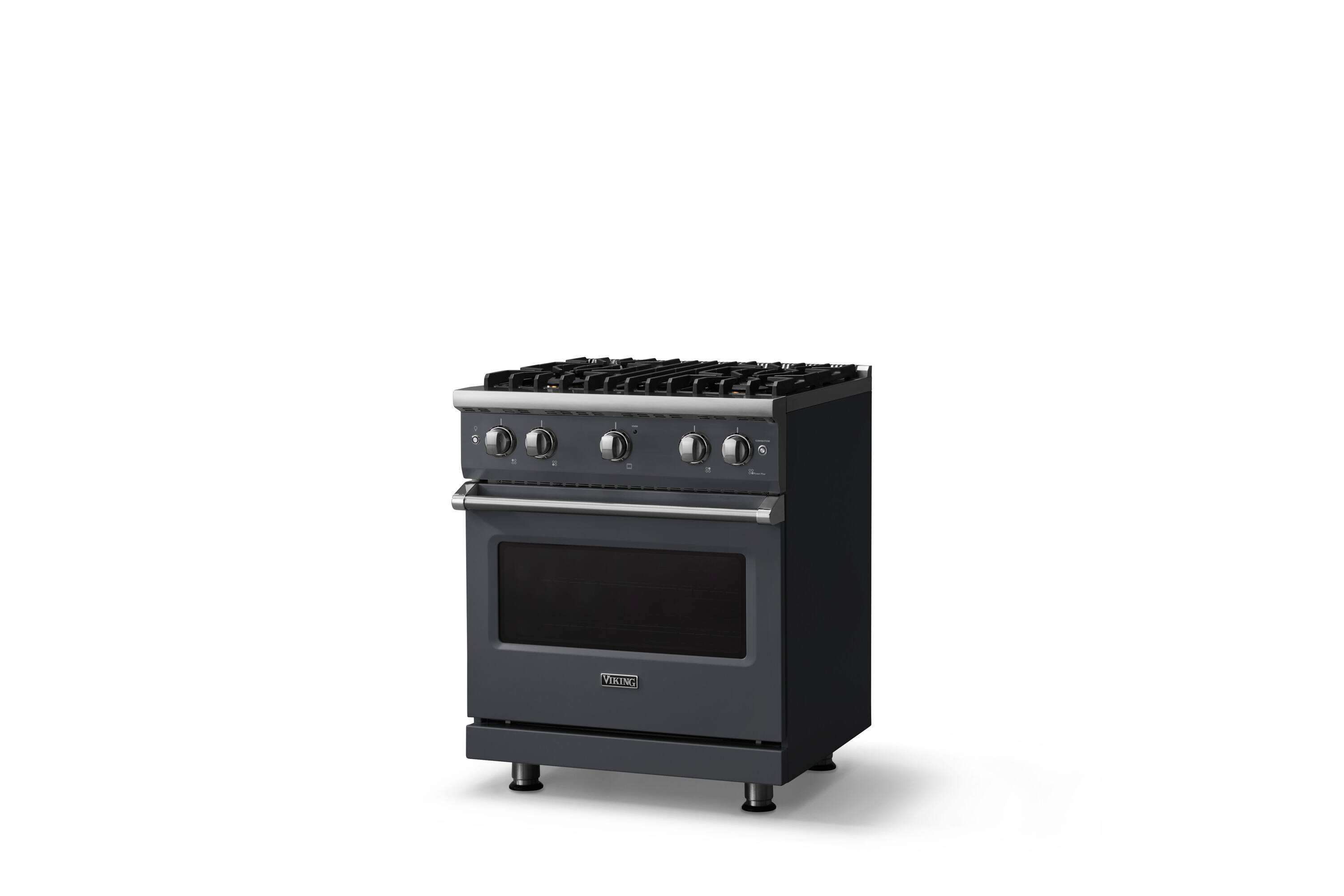 Angle. Viking - Pro 5 Series 4.0 Cu. Ft. Freestanding Sealed 4 Burner Liquid Propane Gas Convection Range - Cast Black - Cast Black.