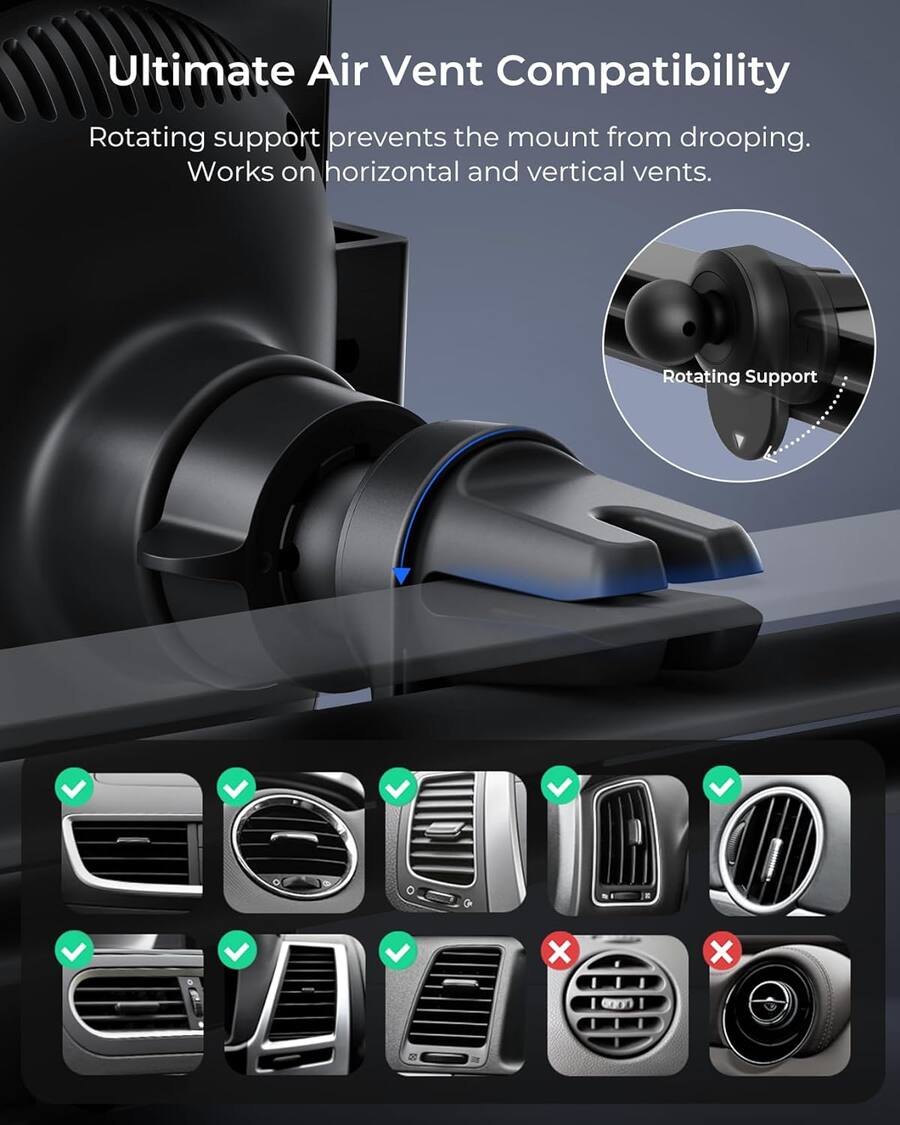iOttie Auto Sense 2 Wireless Air Vent Car Mount Black ATSWCG206 - Best Buy