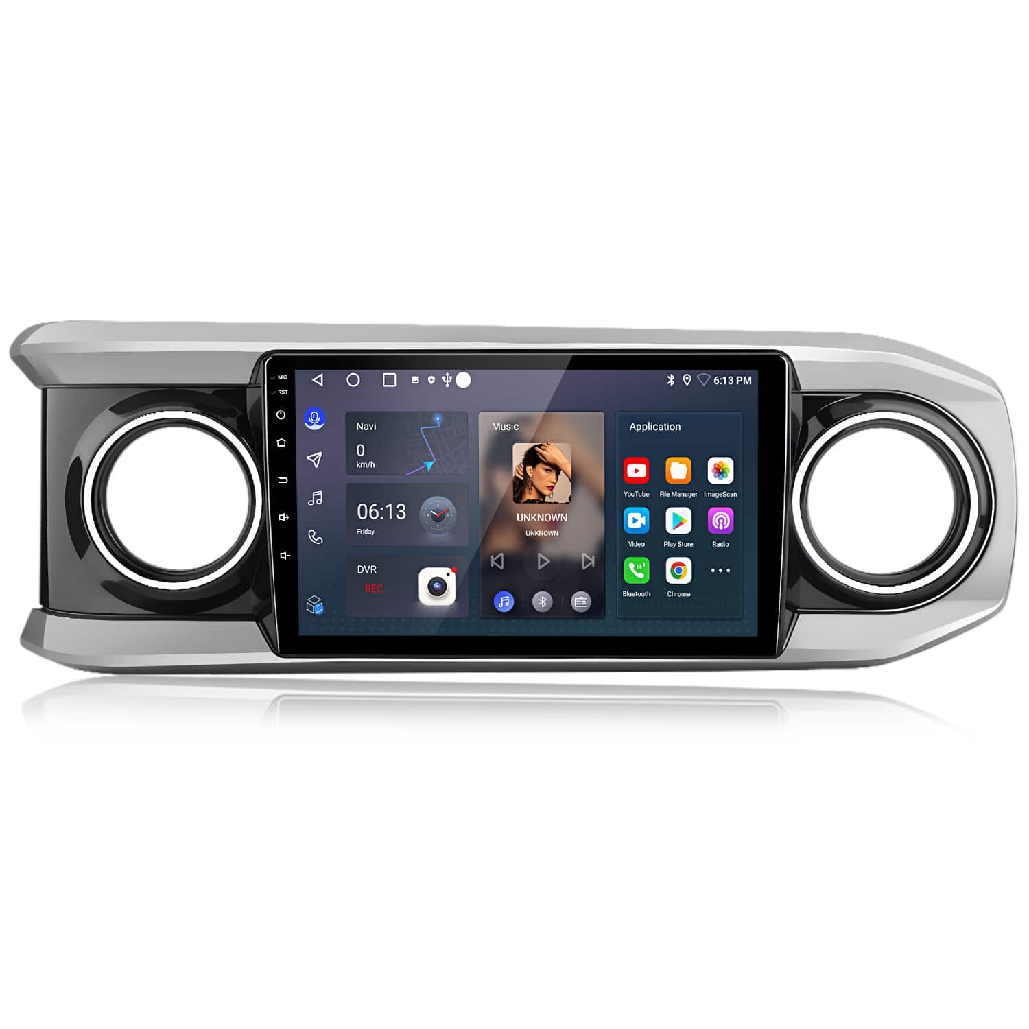 Junsun - 2+64GB Android 14 carplay 10" For Toyota Tacoma 2016-2021 Car Stereo Radio GPS Navi WIFI RDS SWC Bluetooth FM - Black