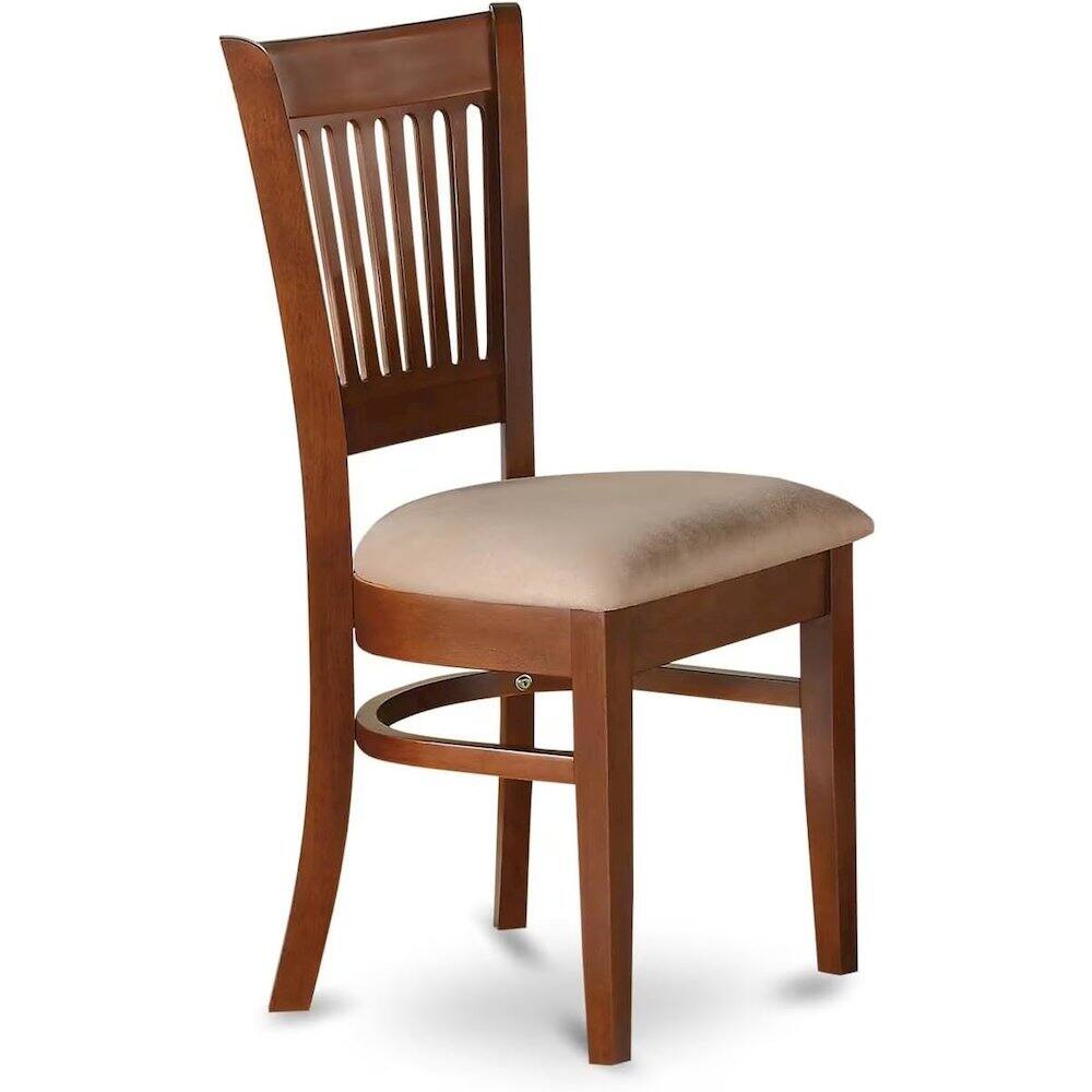 Angle. East West Furniture - VAC-ESP-C Vancouver Linen Fabric Seat Chairs for dining room - Espresso Finish - Espresso.