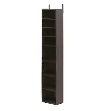 Front. Furinno - Indo 8-Tier Adjustable Shelves Multimedia Media Storage Tower Rack - Espresso.