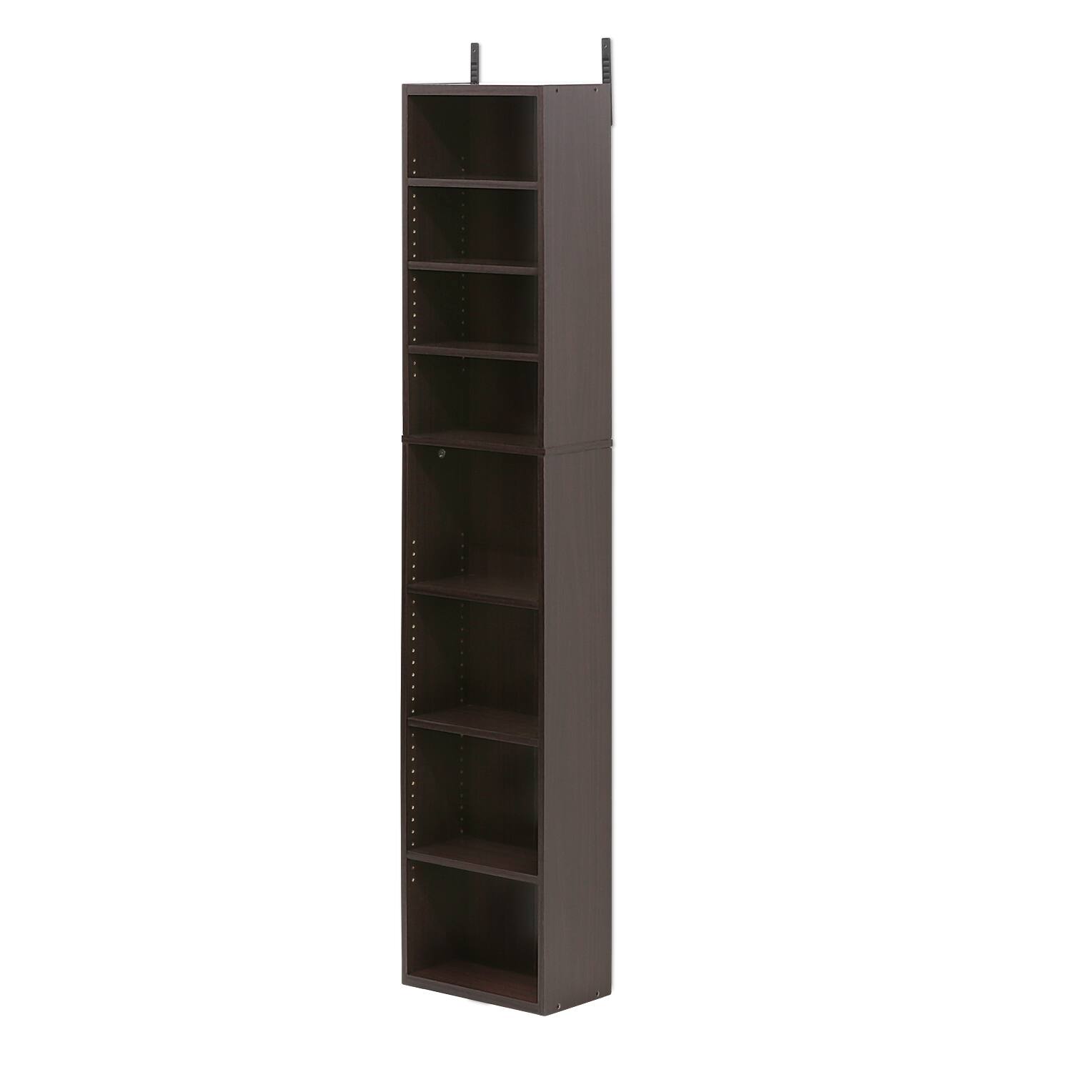 Front. Furinno - Indo 8-Tier Adjustable Shelves Multimedia Media Storage Tower Rack - Espresso.