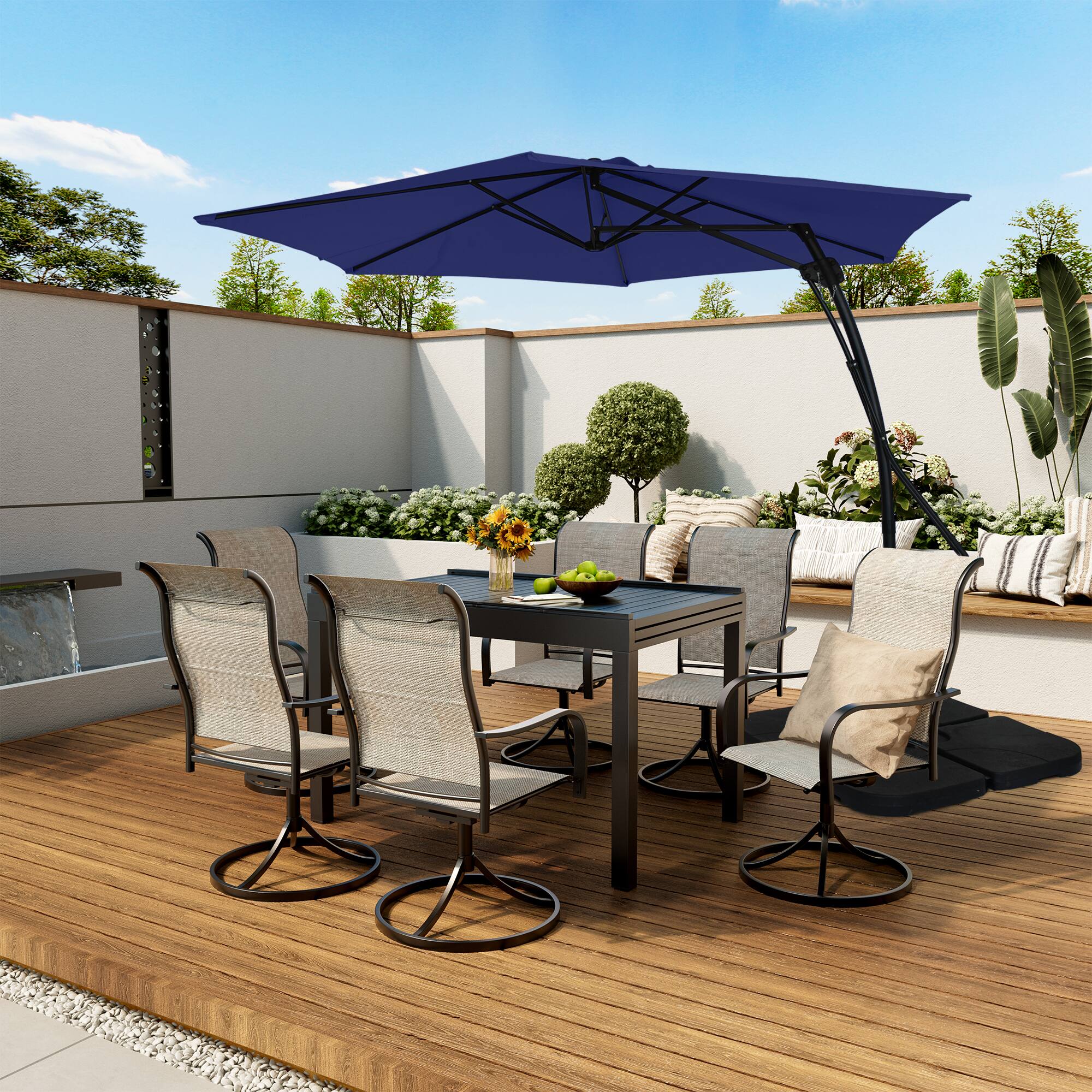 Alt View 1. Boyel Living - 10 Ft. Outdoor Patio Cantilever Umbrella with Stand.
