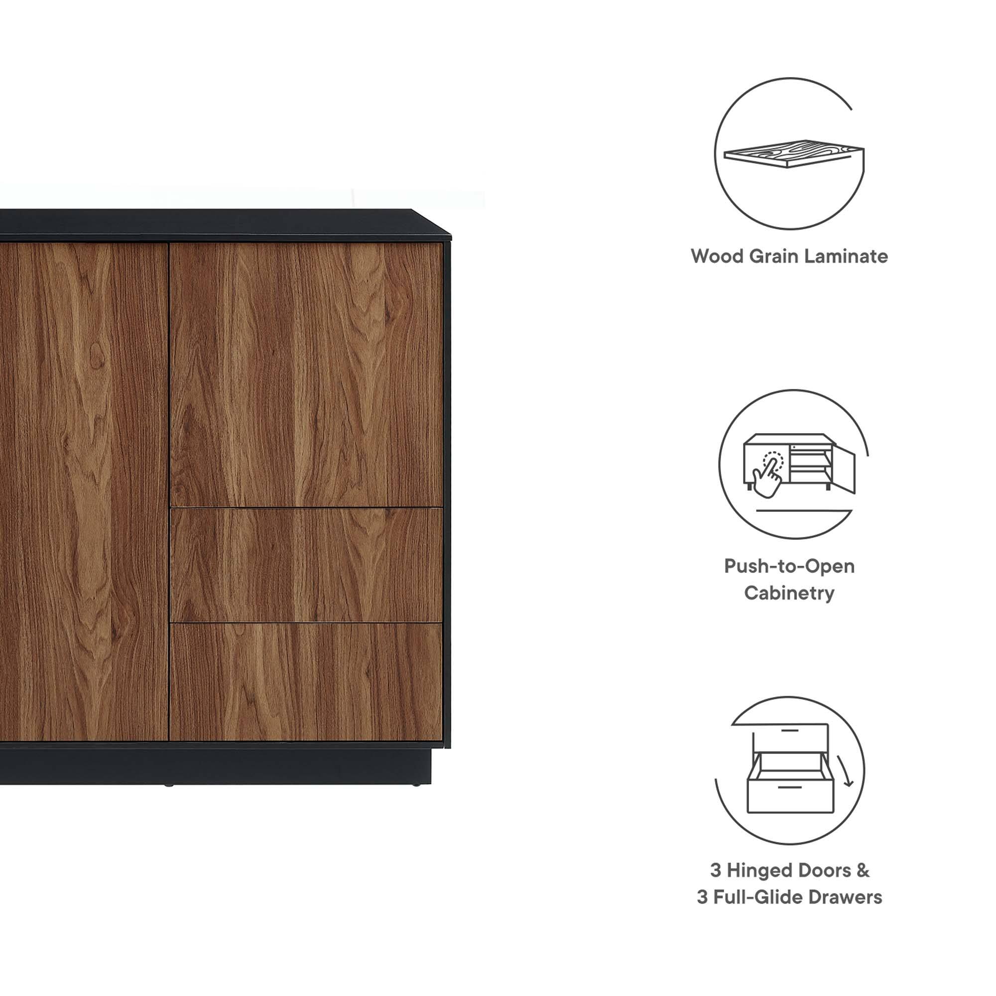 Wood Grain Laminate  
Push-to-Open Cabinetry  
3 Hinged Doors & 3 Full-Glide Drawers