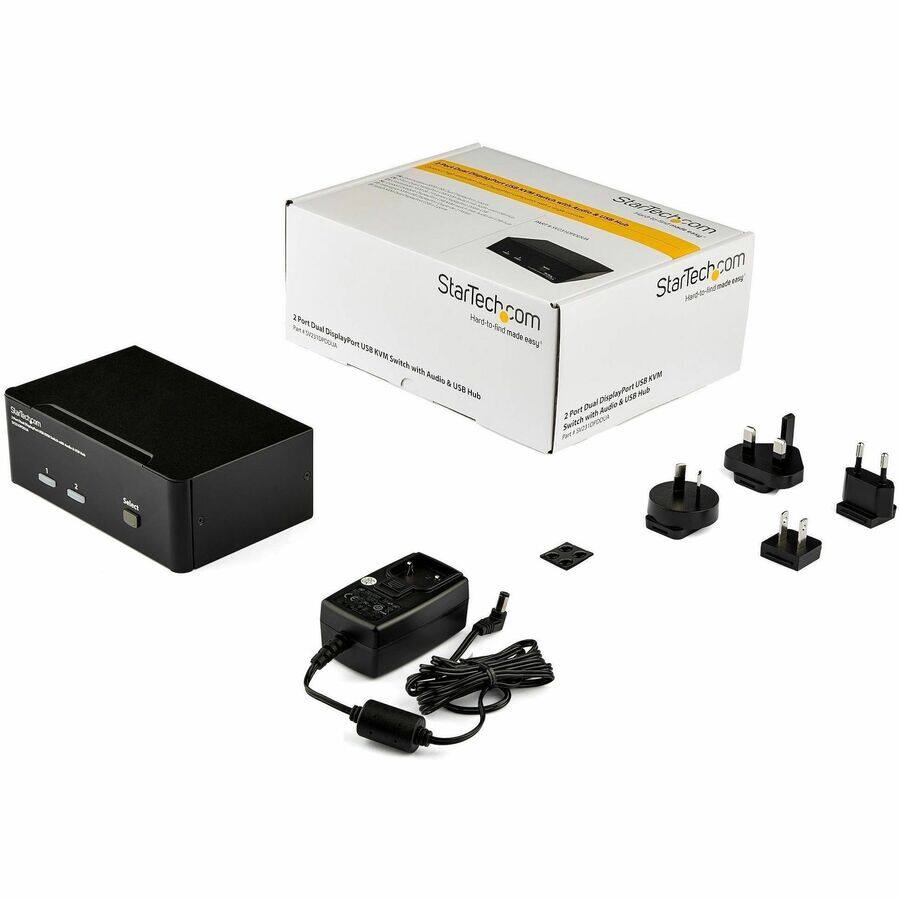 StarTech.com Hard-to-find made easy! 2 Port Dual DisplayPort USB KVM Switch with Audio & USB USB Hub