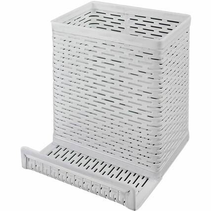 Front. Artistic - Artistic Urban Collection Pencil Cup With Phone Stand 4" Height x 3.5" Width x 3.5" Depth Metal 1 / Each - White.