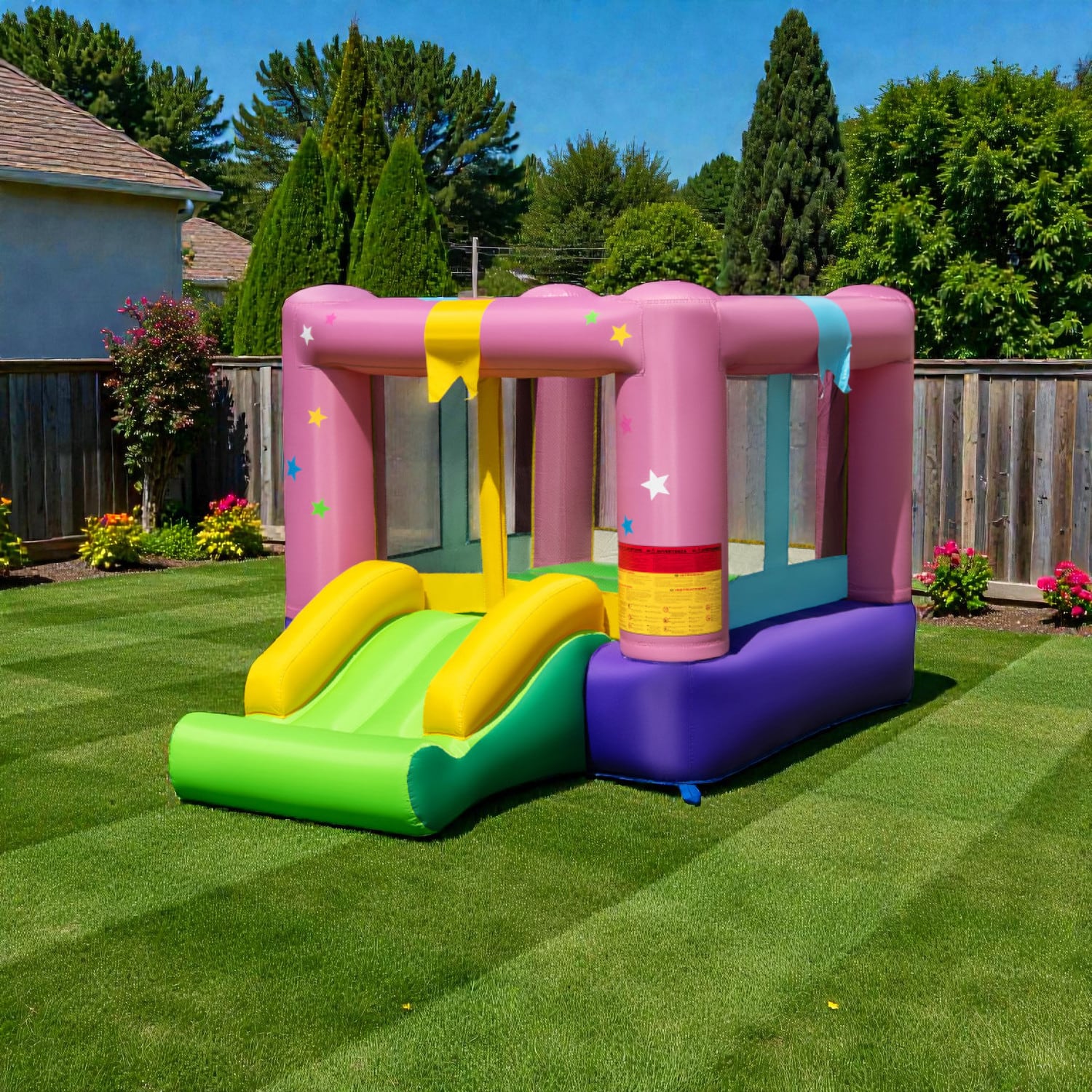 BreeBe - Children’s Bounce House with Jump Zone for Parties and Gatherings - Multicolor