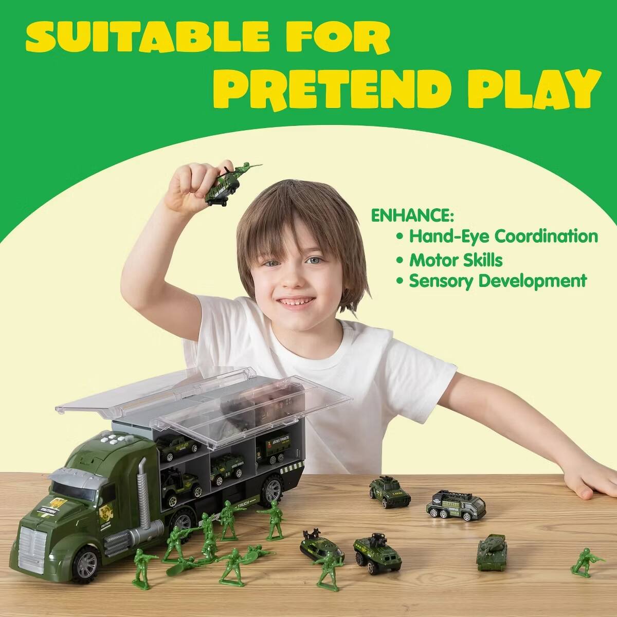 SUITABLE FOR PRETEND PLAY

ENHANCE:
- Hand-Eye Coordination
- Motor Skills
- Sensory Development