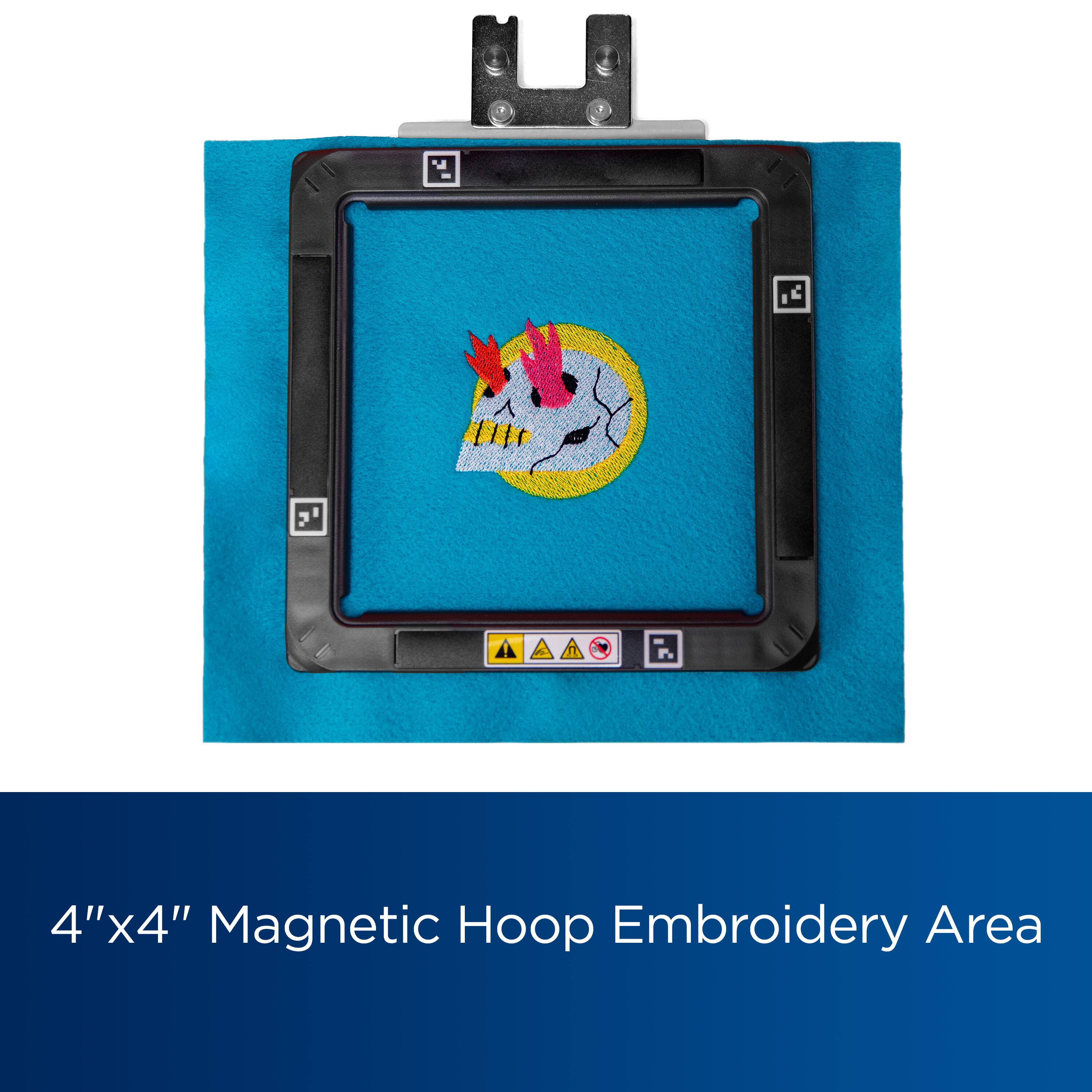 4x4" Magnetic Hoop Embroidery Area