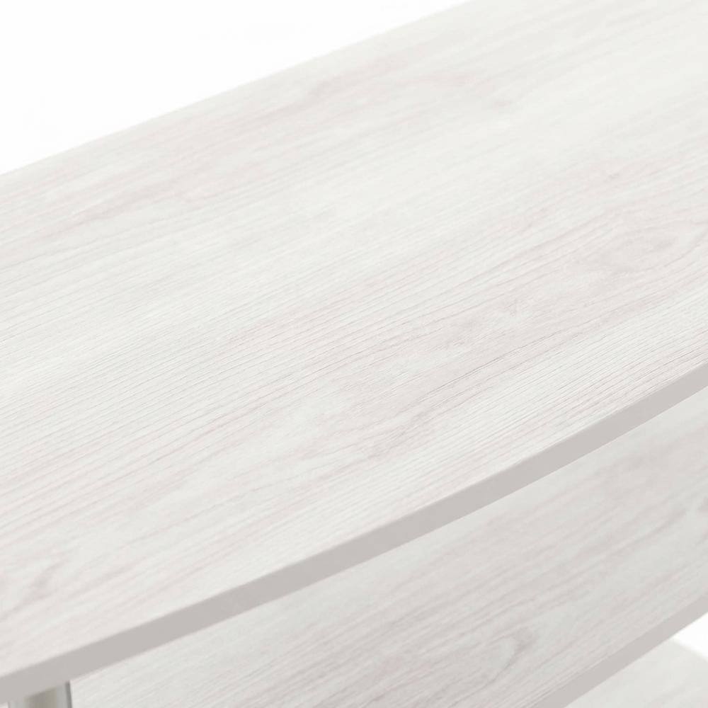 Alt View 4. FurniFact - White Oak 4-Tier TV Stand with Wood Store Display for up to 46-inch Screens - White.