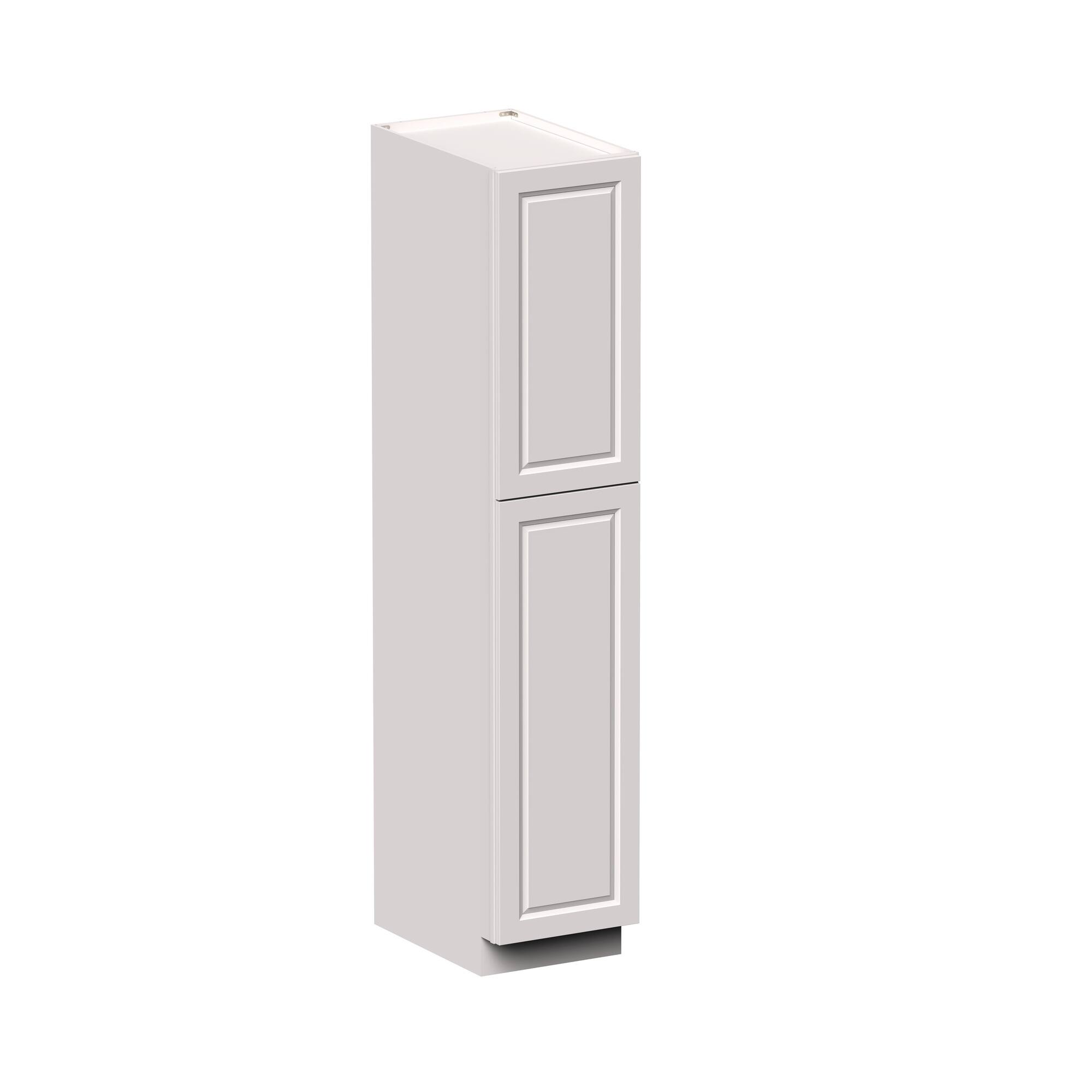 Angle. Boyel Living - 18-in W x 90-in H x 27-in D Shaker RTA Kitchen Pantry Cabinet with Soft-Close Doors - Glacier White.