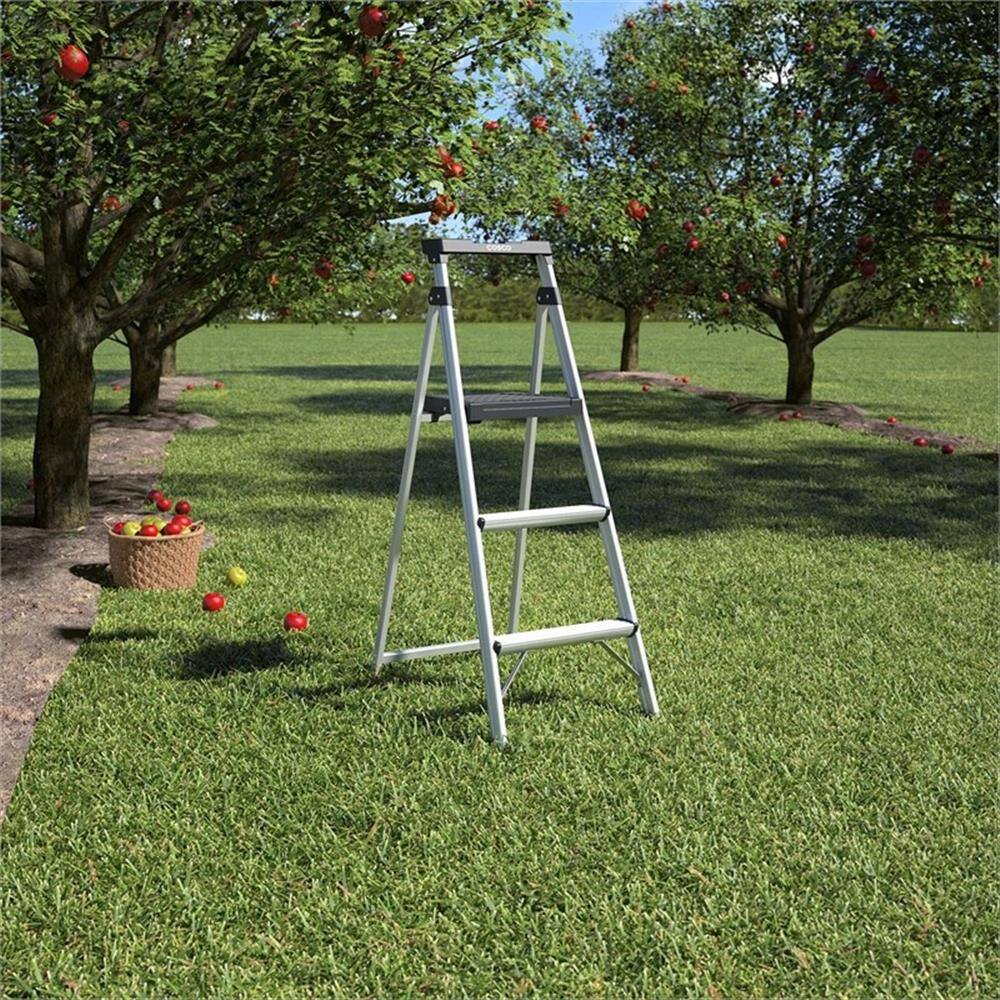 Alt View 10. Cosco - 3-Step 5' Lite Solutions Folding Step Stool - 225 lb Capacity - Aluminum - Black.