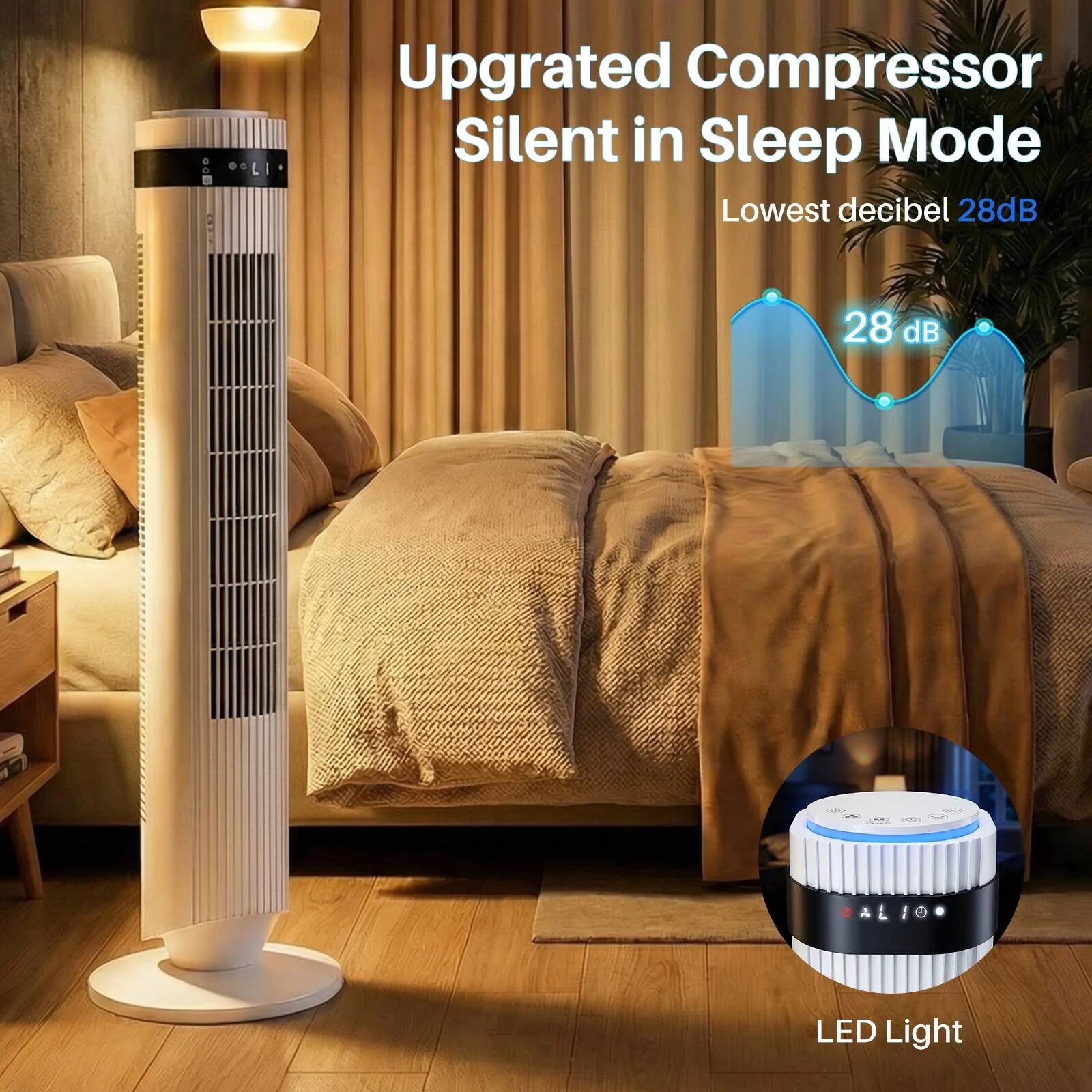Upgraded Compressor Silent in Sleep Mode  
Lowest decibel 28dB  
28 dB A  
10 LED Light