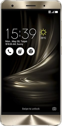 Asus - ZenFone 3 Deluxe 4G LTE with 64GB Memory Cell Phone (Unlocked) - Glacial Silver - Larger Front