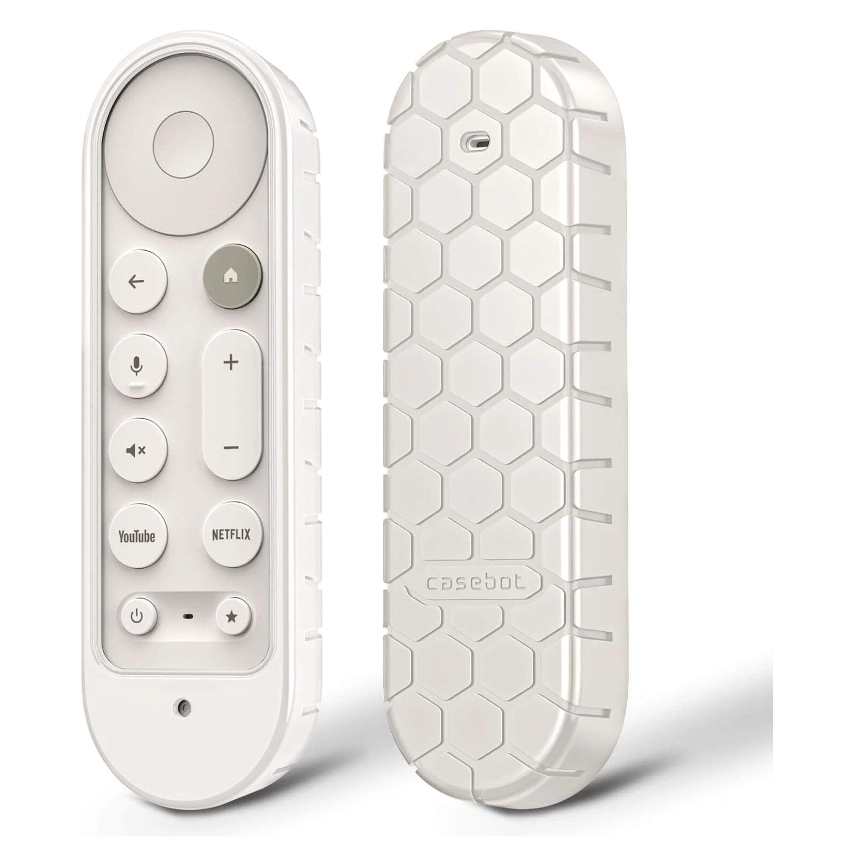 Kitcheniva - Anti-Slip Silicone Case For Google TV Streamer 4K Voice Search Remote 2024 Porcelain - Porcelain
