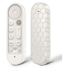 Kitcheniva - Anti-Slip Silicone Case For Google TV Streamer 4K Voice Search Remote 2024 Porcelain - Porcelain