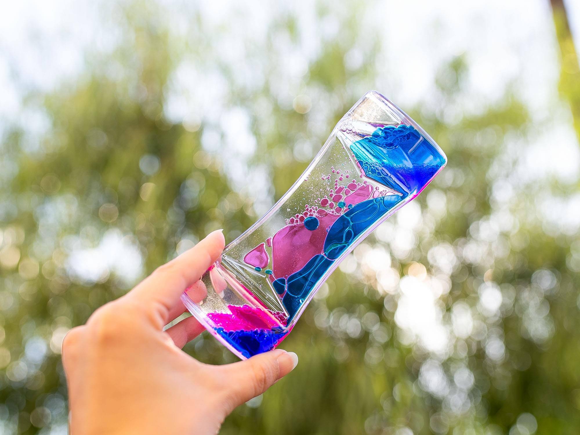 Alt View 2. Toynk - Liquid Motion Bubbler Acrylic Sensory Fidget Toy - Blue.