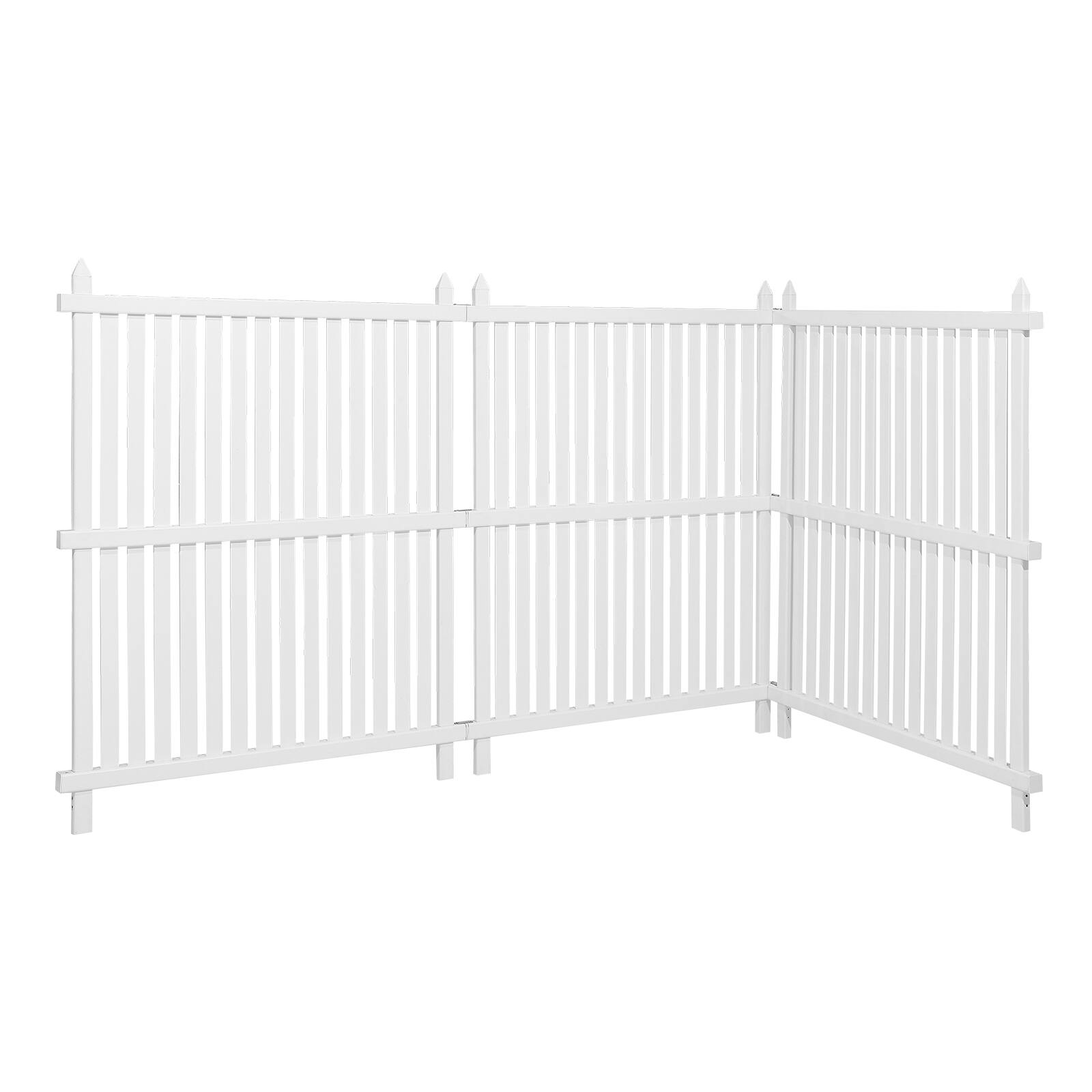 Alt View 5. VEVOR - 3 Panels Outdoor Privacy Screen, 36 x 45 in Air Conditioner Fence with 19.7 in Ground Stakes, Pool Equipment Enclosure - White.