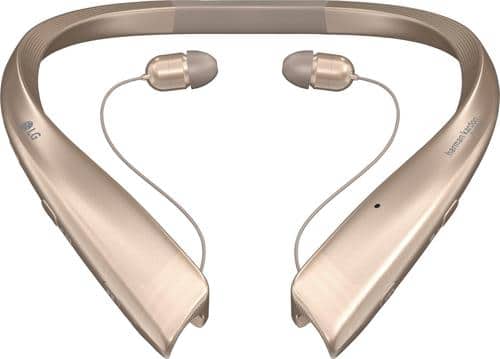 LG - Refurbished Tone Platinum Wireless In-Ear Behind-the-Neck Headphones - Metallic Gold-Front_Standard 