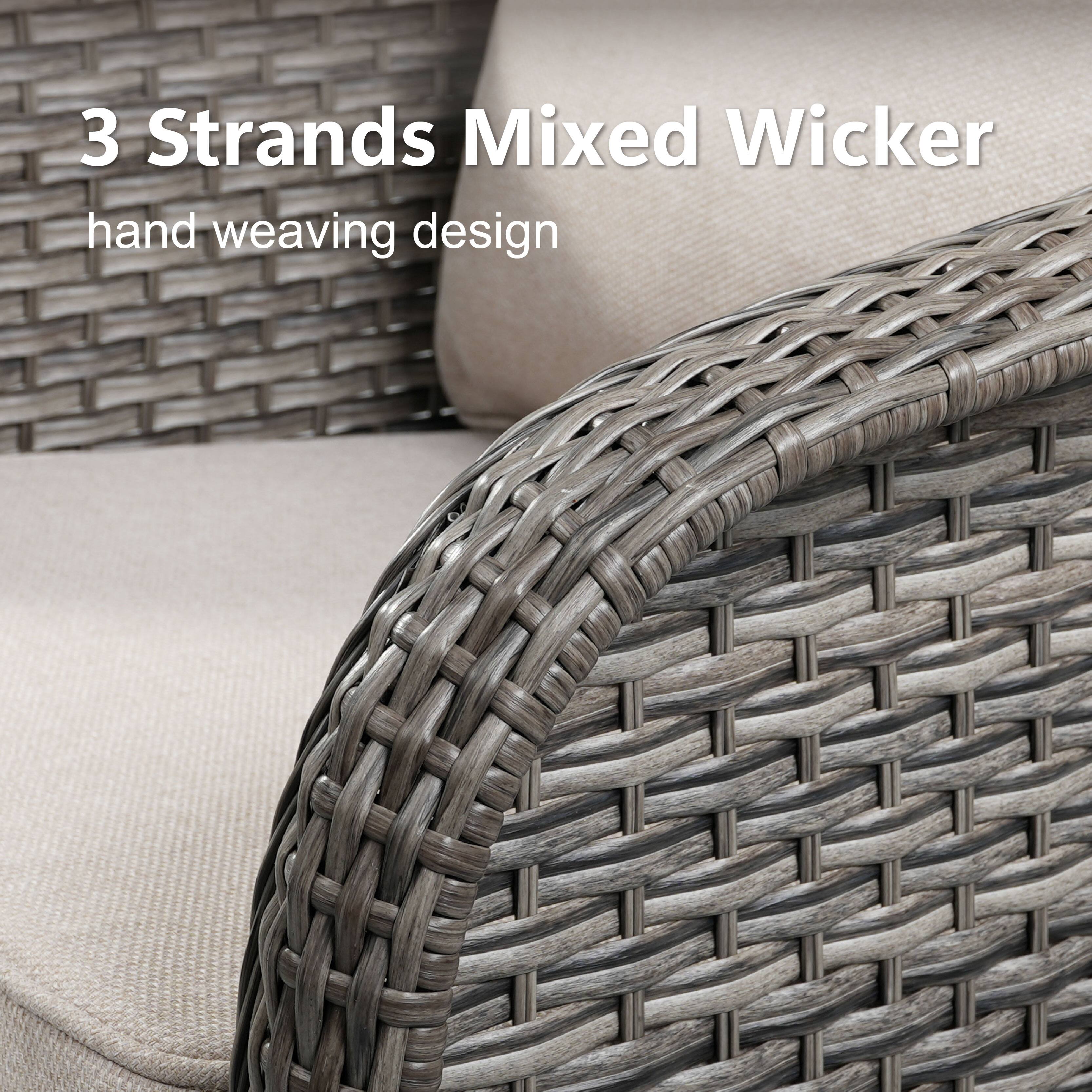 3 Strands Mixed Wicker  
hand weaving design