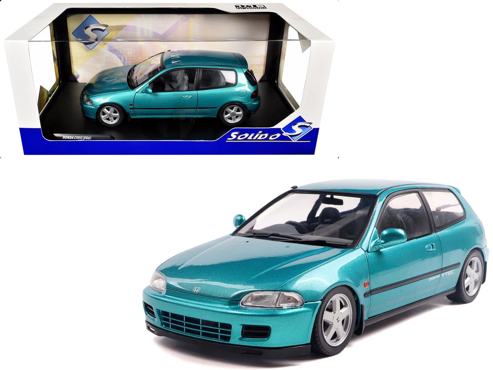 1991 Honda Civic (EG6) RHD (Right Hand Drive) Aztec 1/18 Diecast Model Car by Solido - Green Metallic