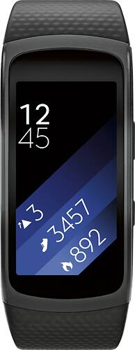  Samsung - Geek Squad Certified Refurbished Gear Fit2 Fitness Watch + Heart Rate (Small) - Black