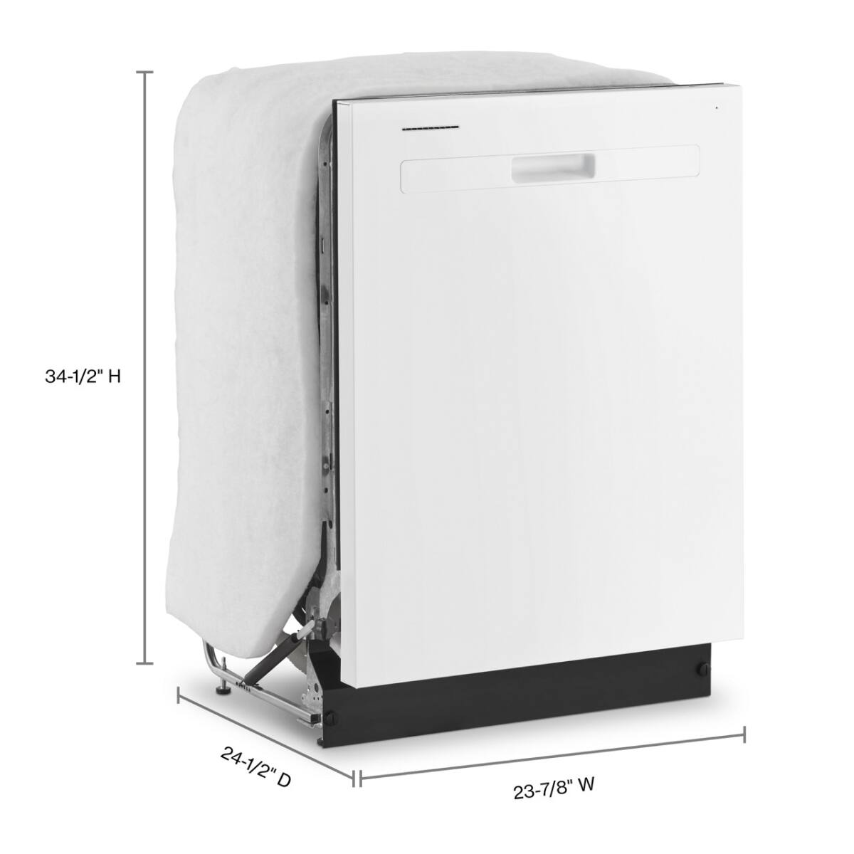 34-1/2" H  
24-1/2" D  
23-7/8" W