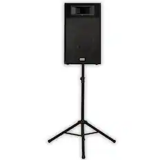 Front. Acoustic Audio by Goldwood - BR12 Passive 12" Speaker and Stand 3-Way DJ PA Karaoke Band Monitor - Black.