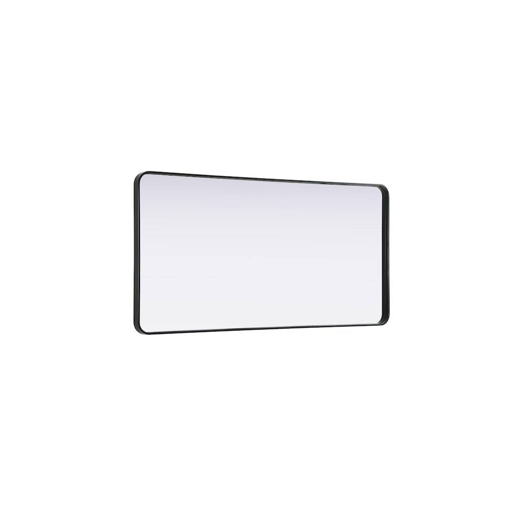 Alt View 1. Elegant Decor - Contour Metal Rectangle Mirror 30x60 in Black - Black.