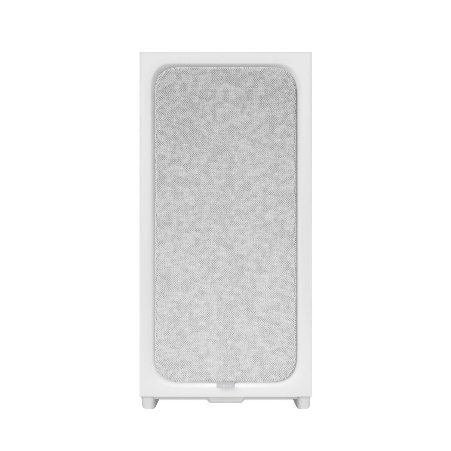 Left. TRYX - FLOVA Case Mid-Tower, CrossFlow Fan, Tool-Free Build, 58L Spacious Design, Supports RTX 5090 GPU & 360mm Liquid Cooling - White.