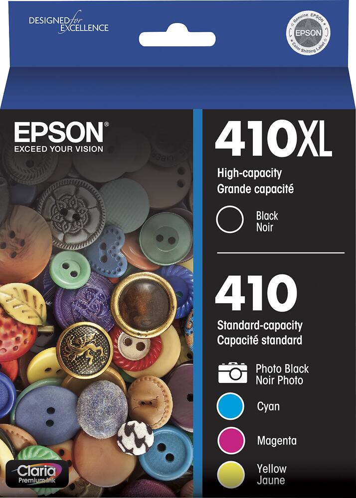 Front. Epson - 410/410XL 5-Pack High-Yield and Standard Capacity Ink Cartridges - Black/Photo Black/Cyan/Magenta/Yellow.
