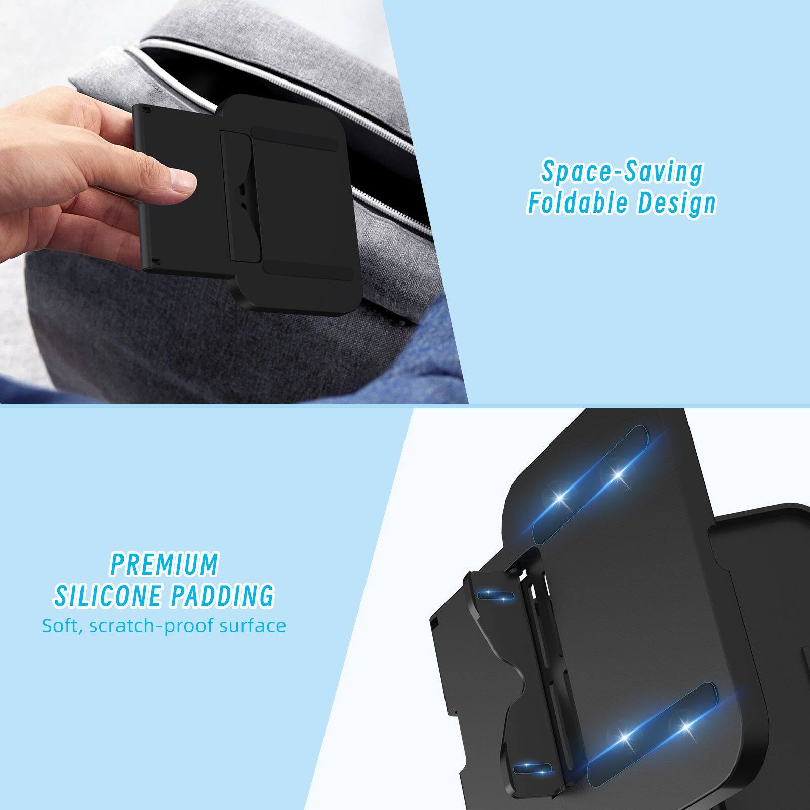 Space-Saving Foldable Design

PREMIUM SILICONE PADDING
Soft, scratch-proof surface