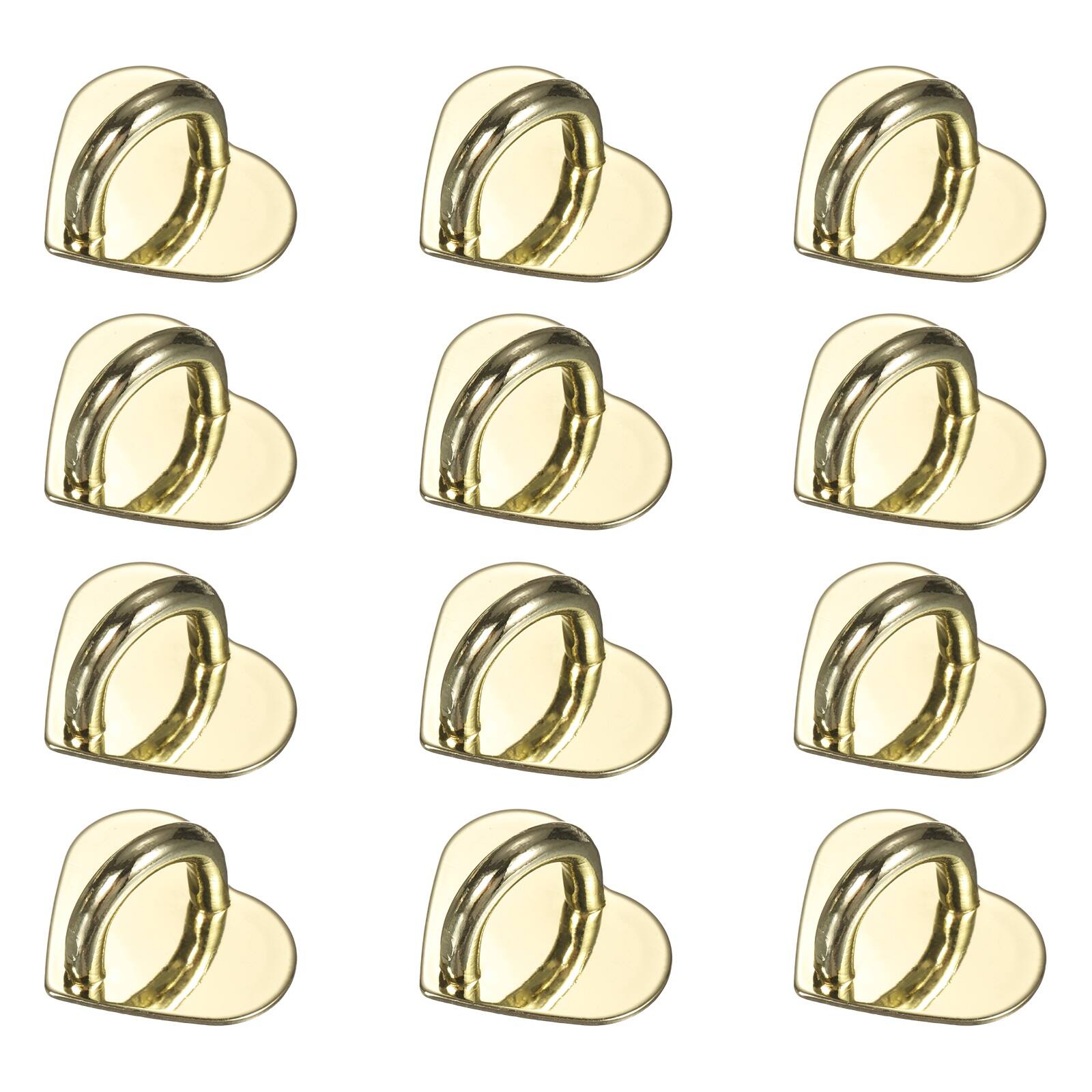 Front. Unique Bargains - Metal Phone Charm Hook 0.8", 12pcs Adhesive Heart Shaped Finger Grip for Smartphones Keychain Tablet Case Accessories - Gold.