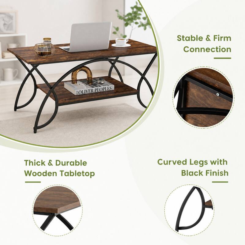 Stable & Firm Connection

OLIVER PEOPLES

Thick & Durable Wooden Tabletop

Curved Legs with Black Finish