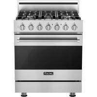 Viking - 3 Series 4.7 Cu. Ft. Self-Cleaning Freestanding Dual Fuel LP Gas Convection Range - Stainless Steel - Front_Zoom