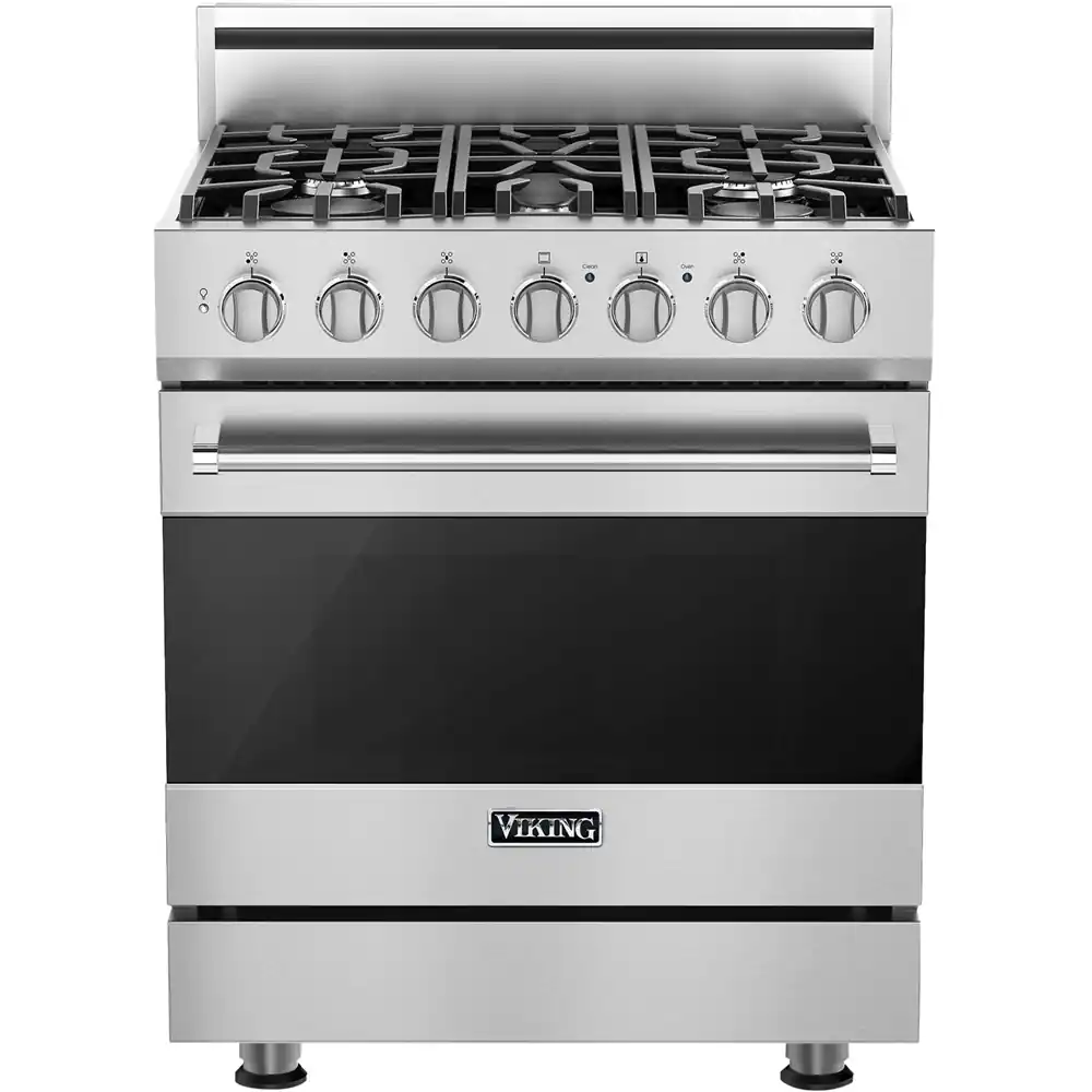 Viking - 3 Series 4.7 Cu. Ft. Self-Cleaning Freestanding Dual Fuel LP Gas Convection Range - Stainless Steel