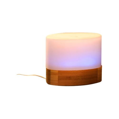 Angle View: Ultrasonic Aroma Diffuser/Humidifier with Bamboo Base